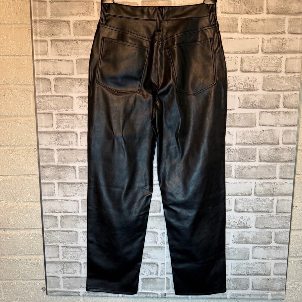 nwt Madewell The Perfect Vintage Straight leg Faux Leather Pants size 28 Black - Picture 4 of 12